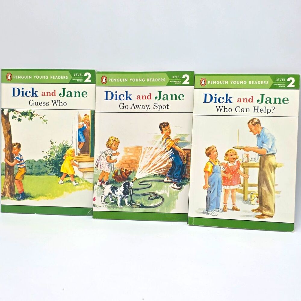 Penguin Young Readers Level 2 Dick and Jane Paperback Lot 3 Illustrated Set
